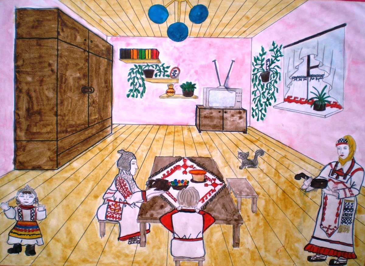 Карл Иванович Кольман интерьер русской избы