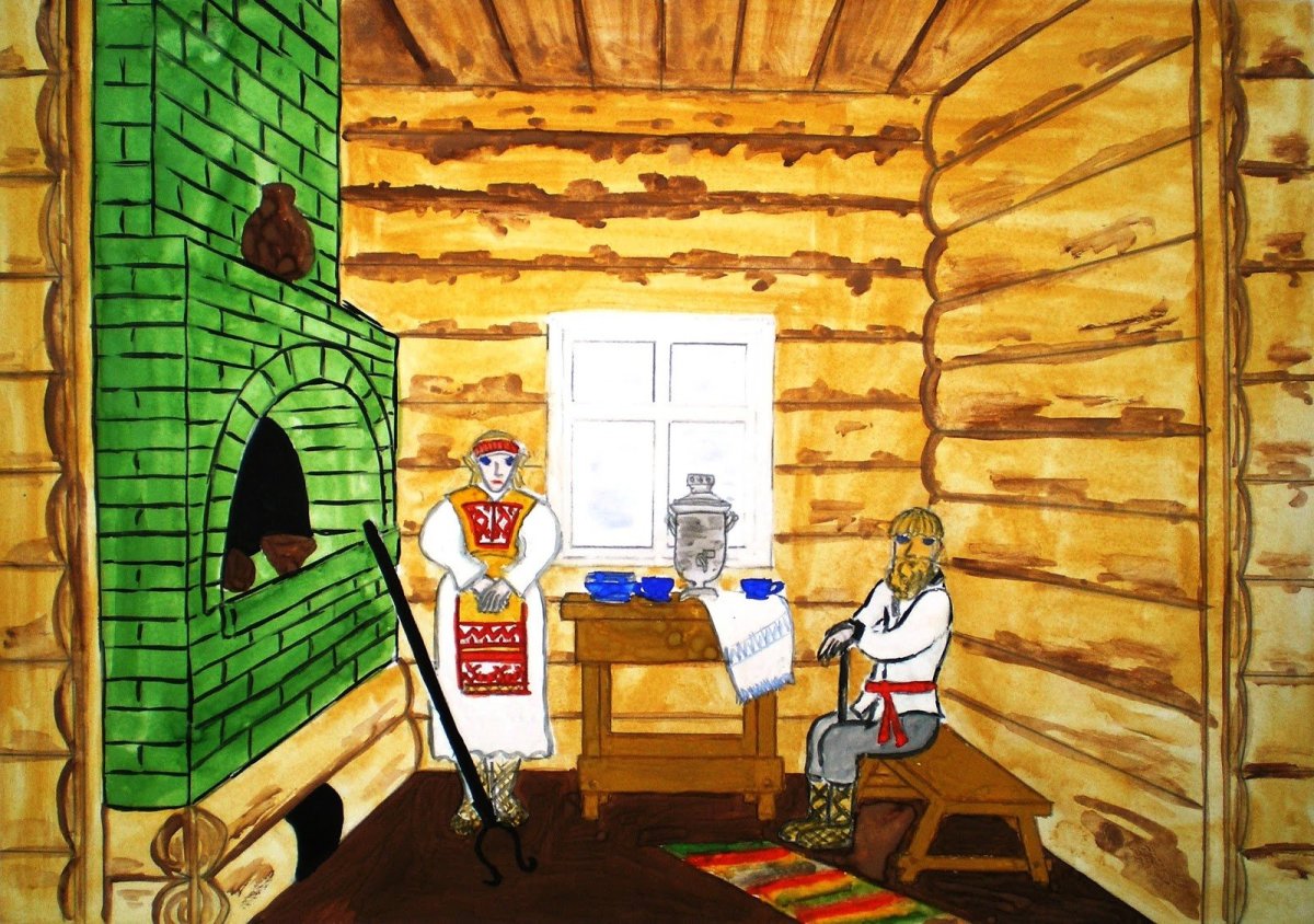 Карл Иванович Кольман интерьер русской избы