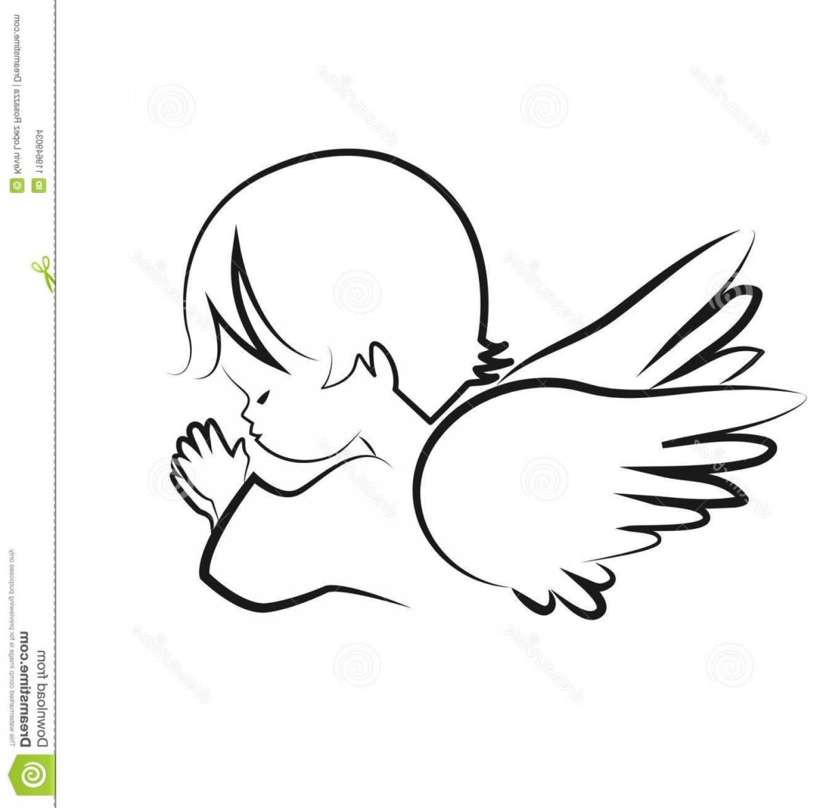 Трафарет ангела для раскрашивания