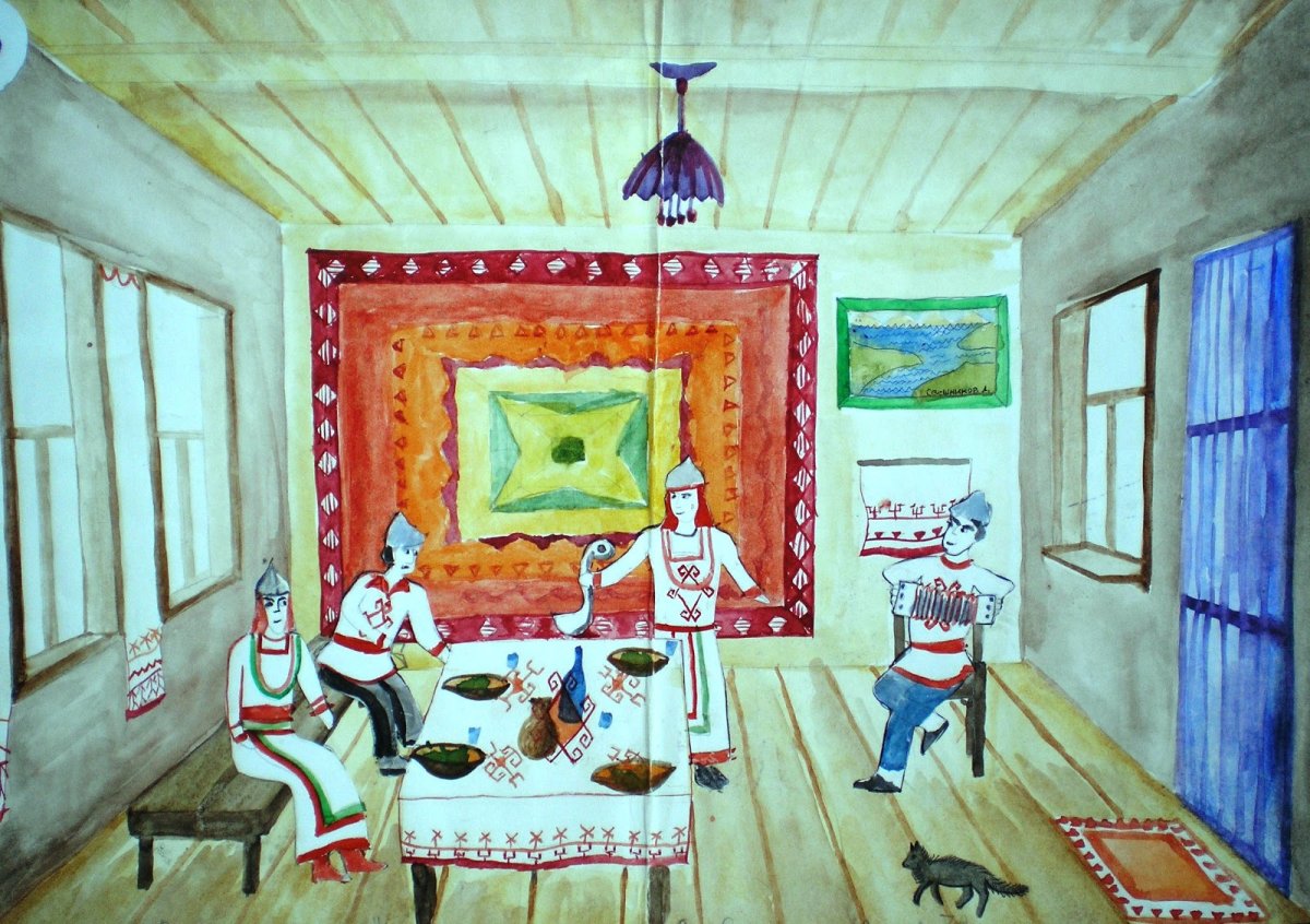 Карл Иванович Кольман интерьер русской избы