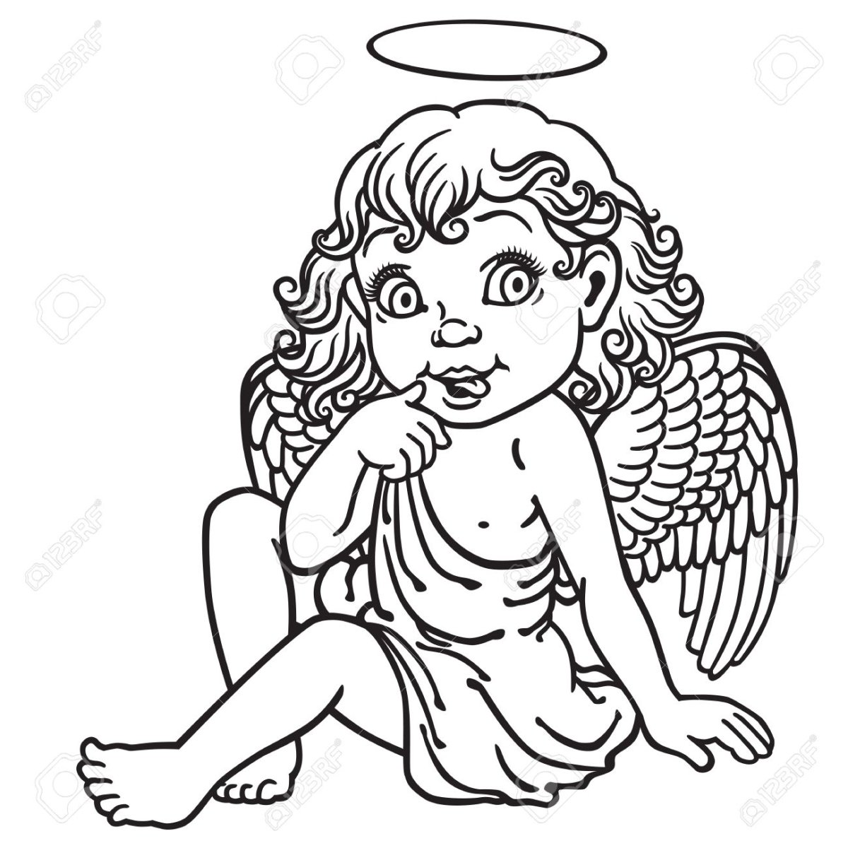 Маленькие ангелочки чёрно белые