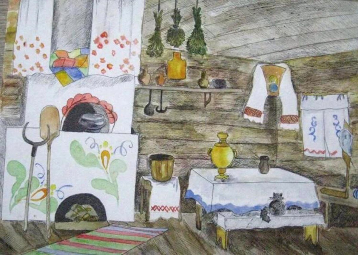 Интерьер Чувашской избы