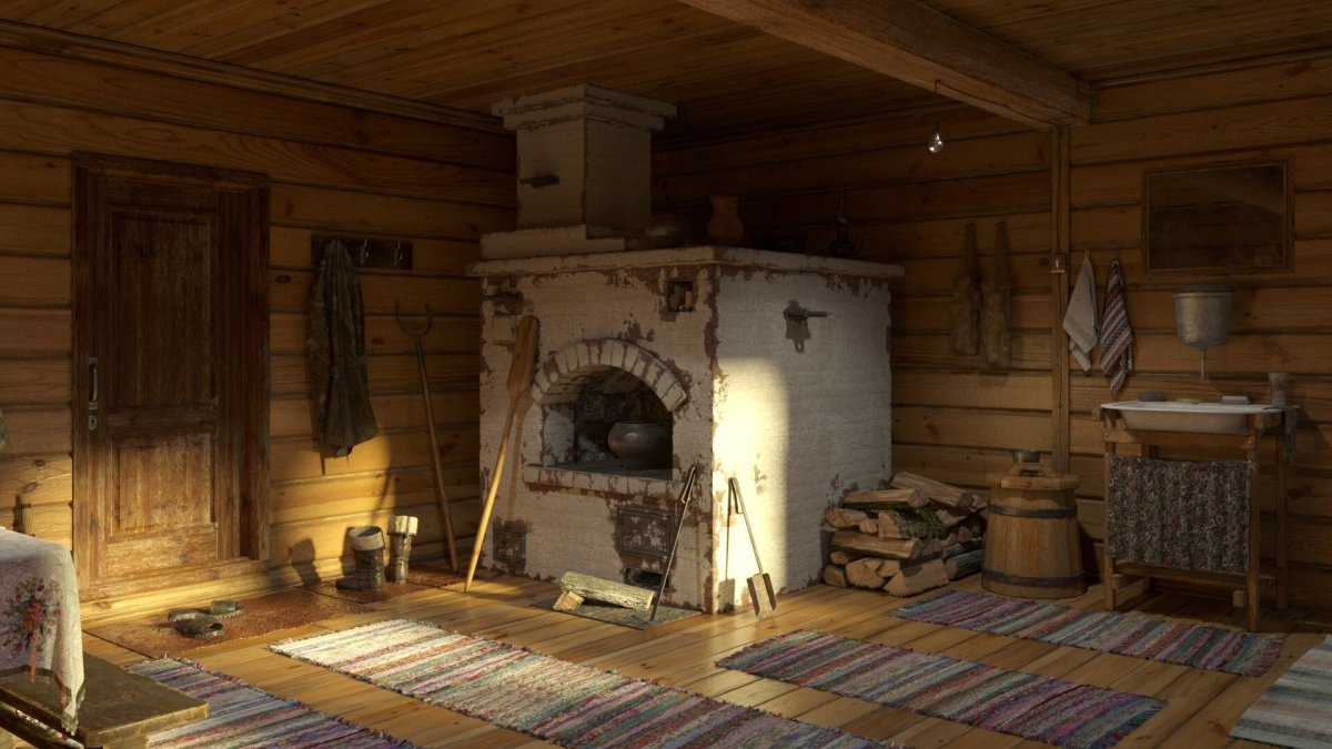 Деревенская печь вектор