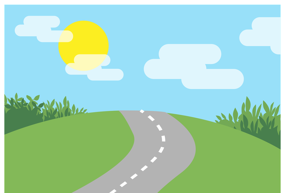 Дорога с зеброй и светофором