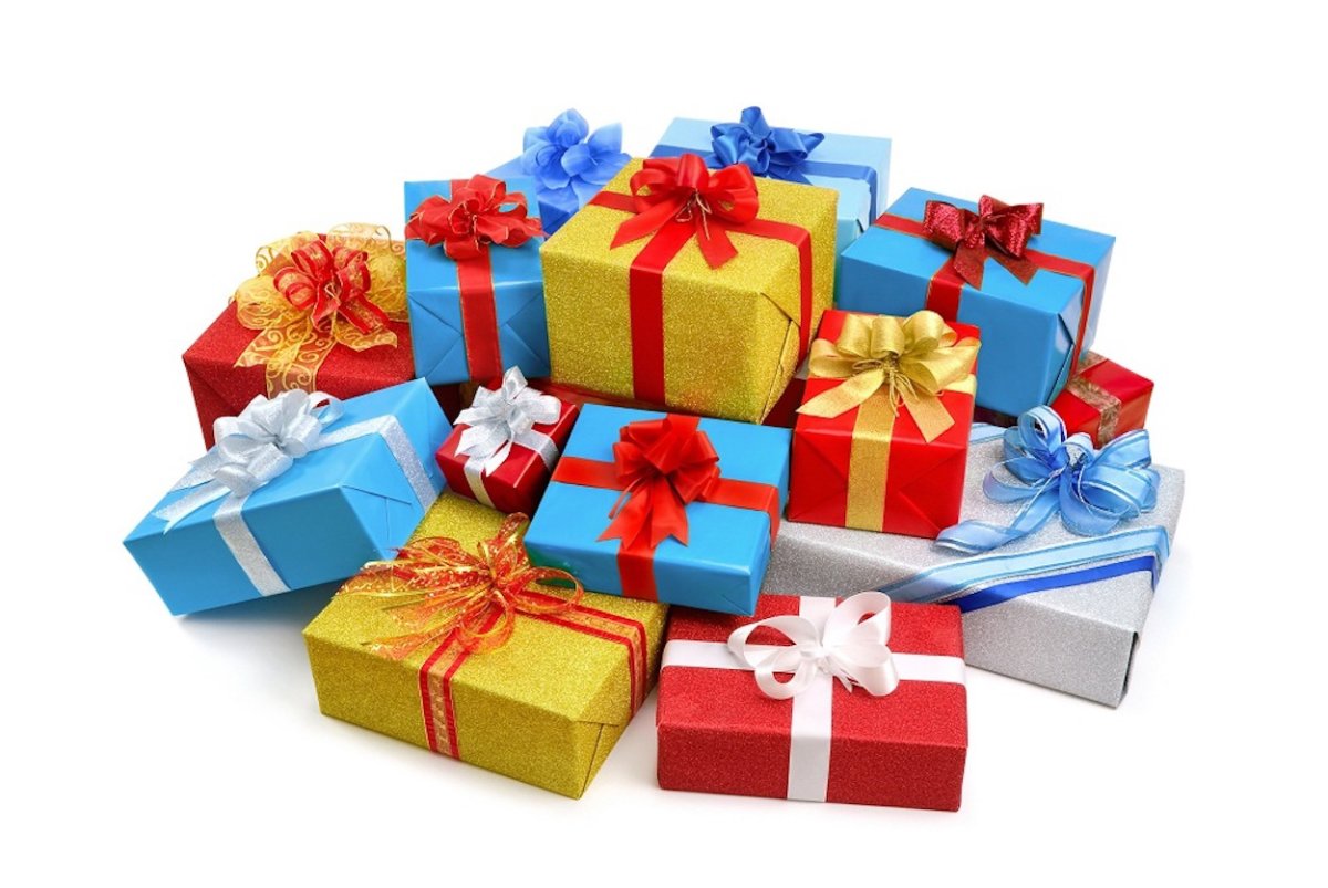 Подарок на Цветном фоне