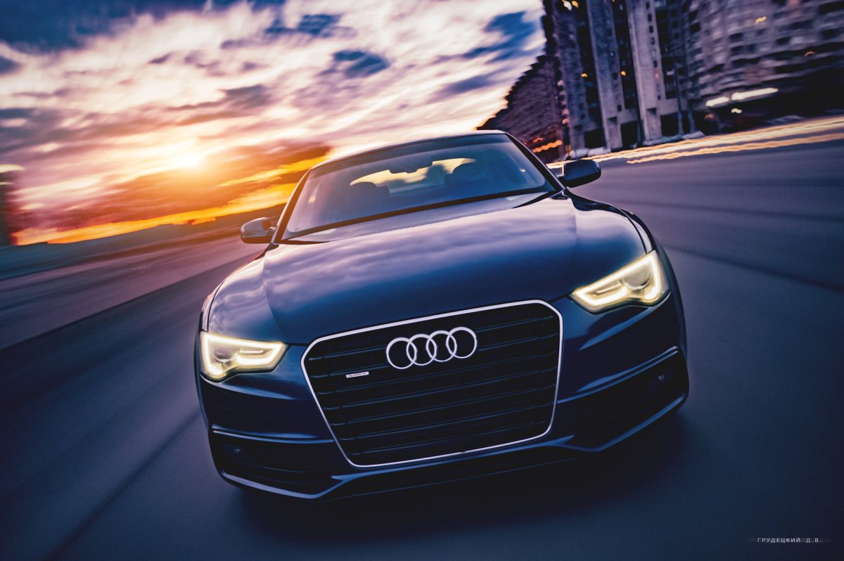 Ауди а6 на закате