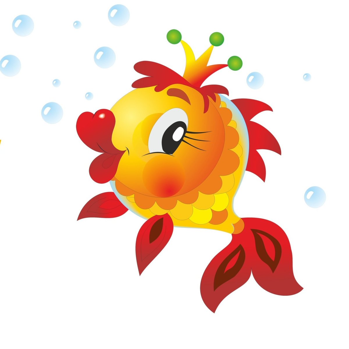 Золотая рыбка мультяшная