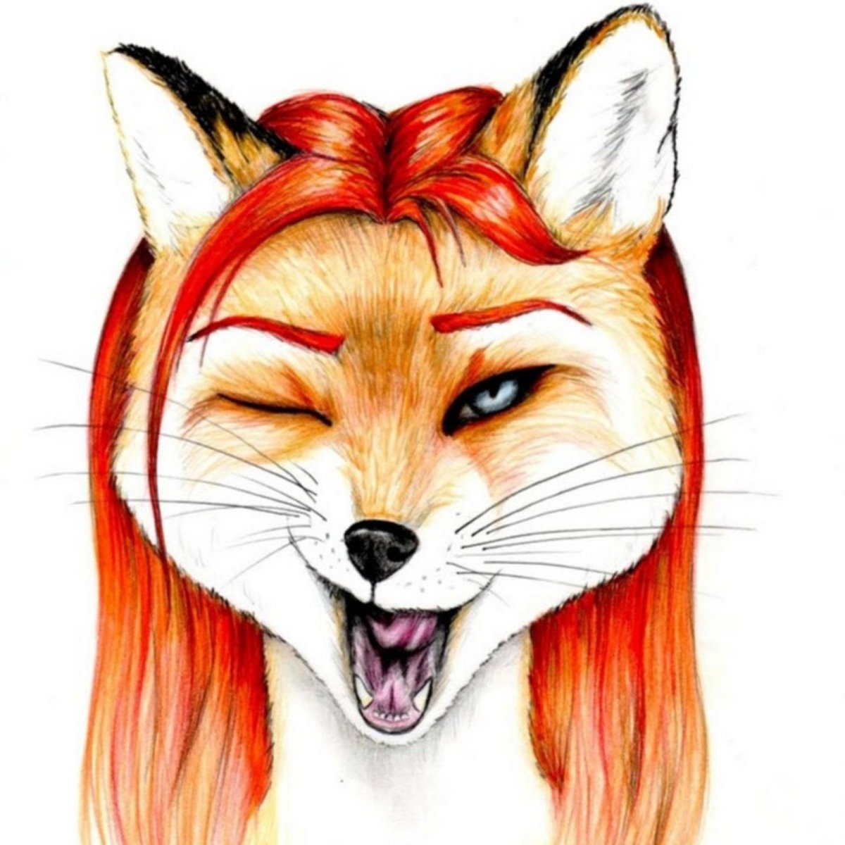 Морда лисы мультяшная