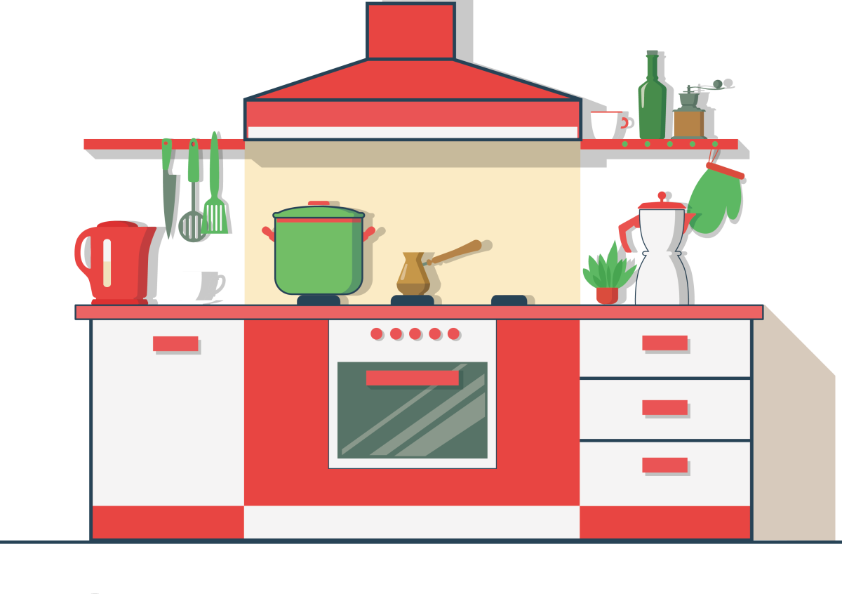 Нарисовать кухню