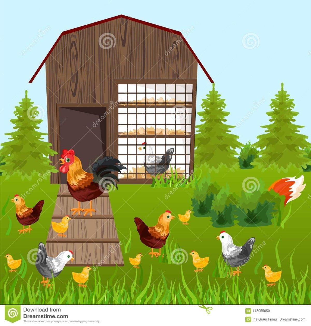Курятник рисунок