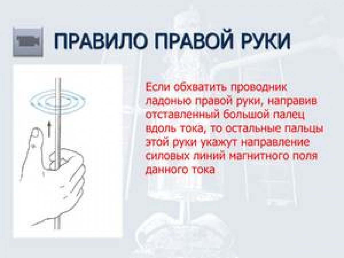 Правило правой руки физика 8 класс