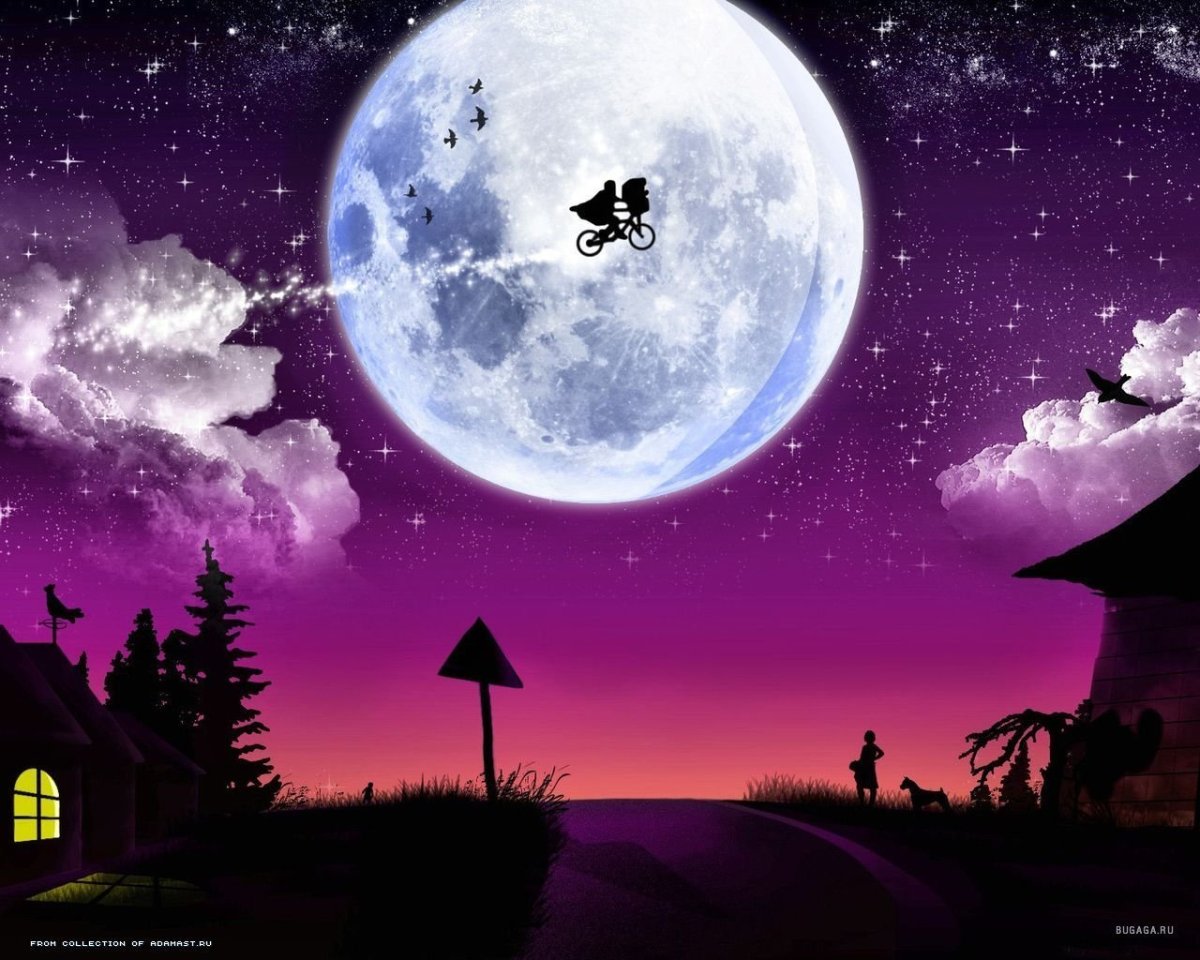 Ночное небо с луной