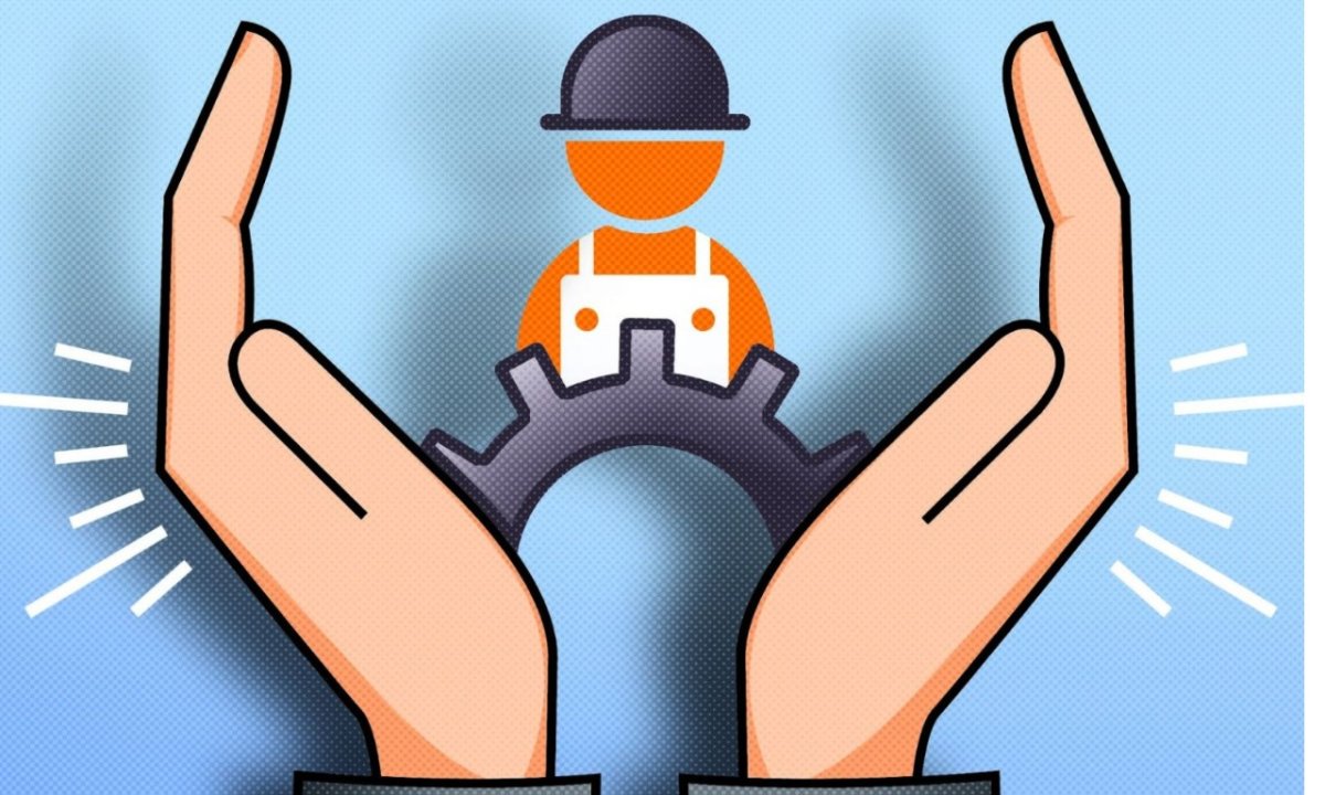 Карикатура на слесаря ремонтника