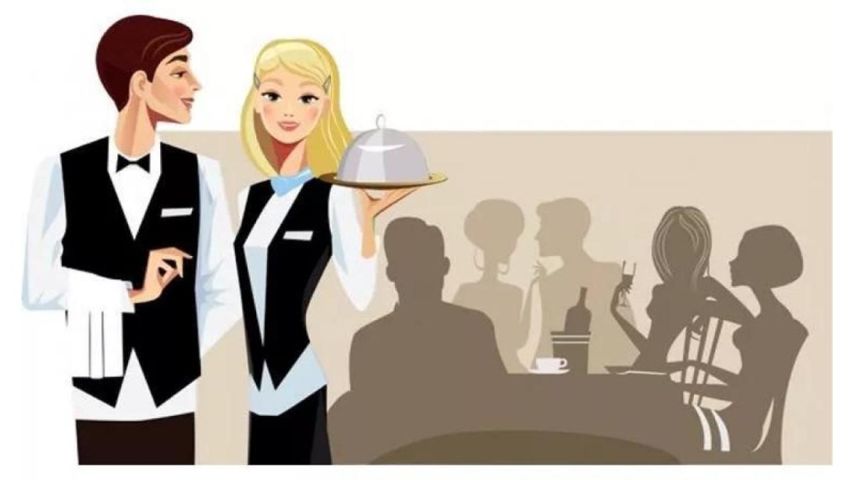 Нарисованный персонал ресторана