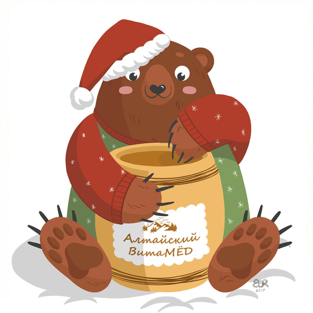 Бобер новый год иллюстрация