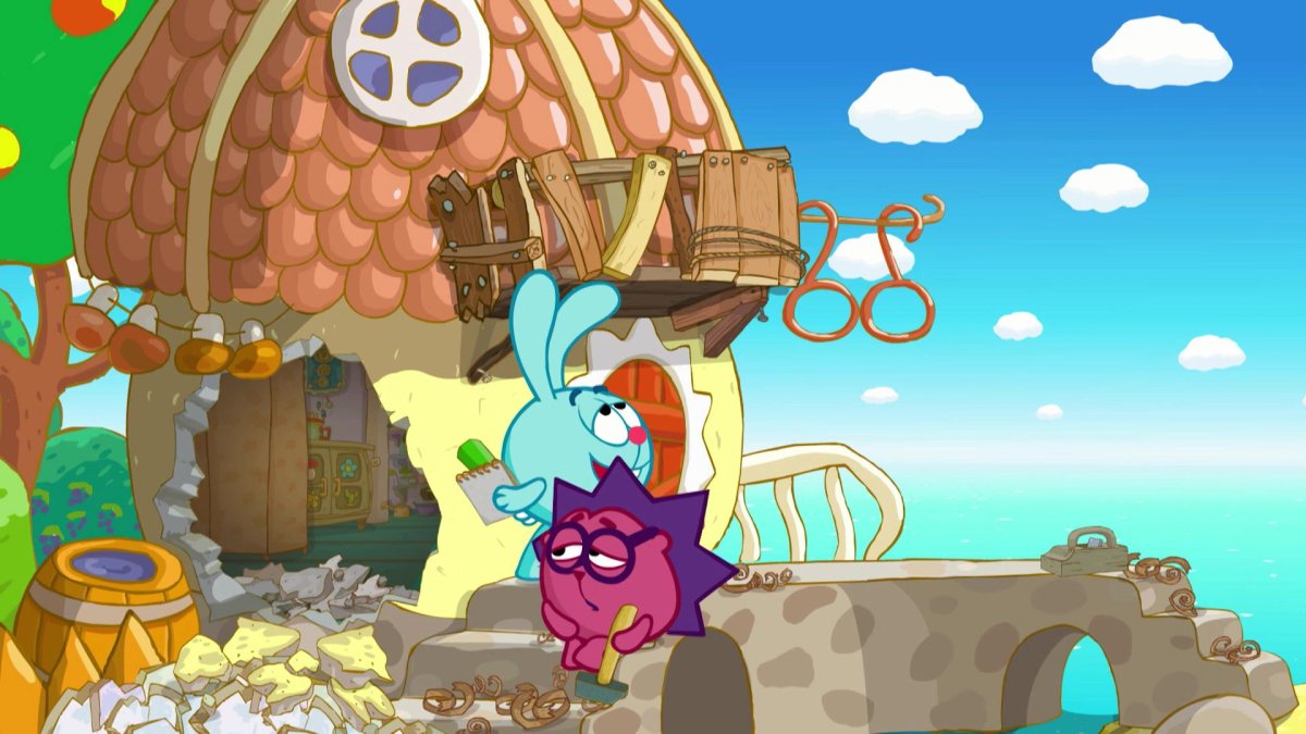 Смешарики несколько мелочей на фоне природы