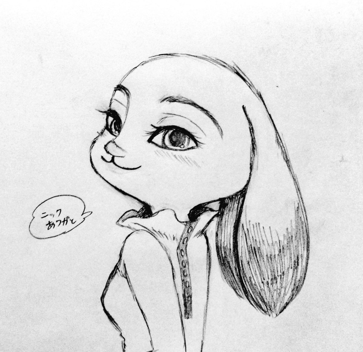 Джуди Хопс рисунок карандашом