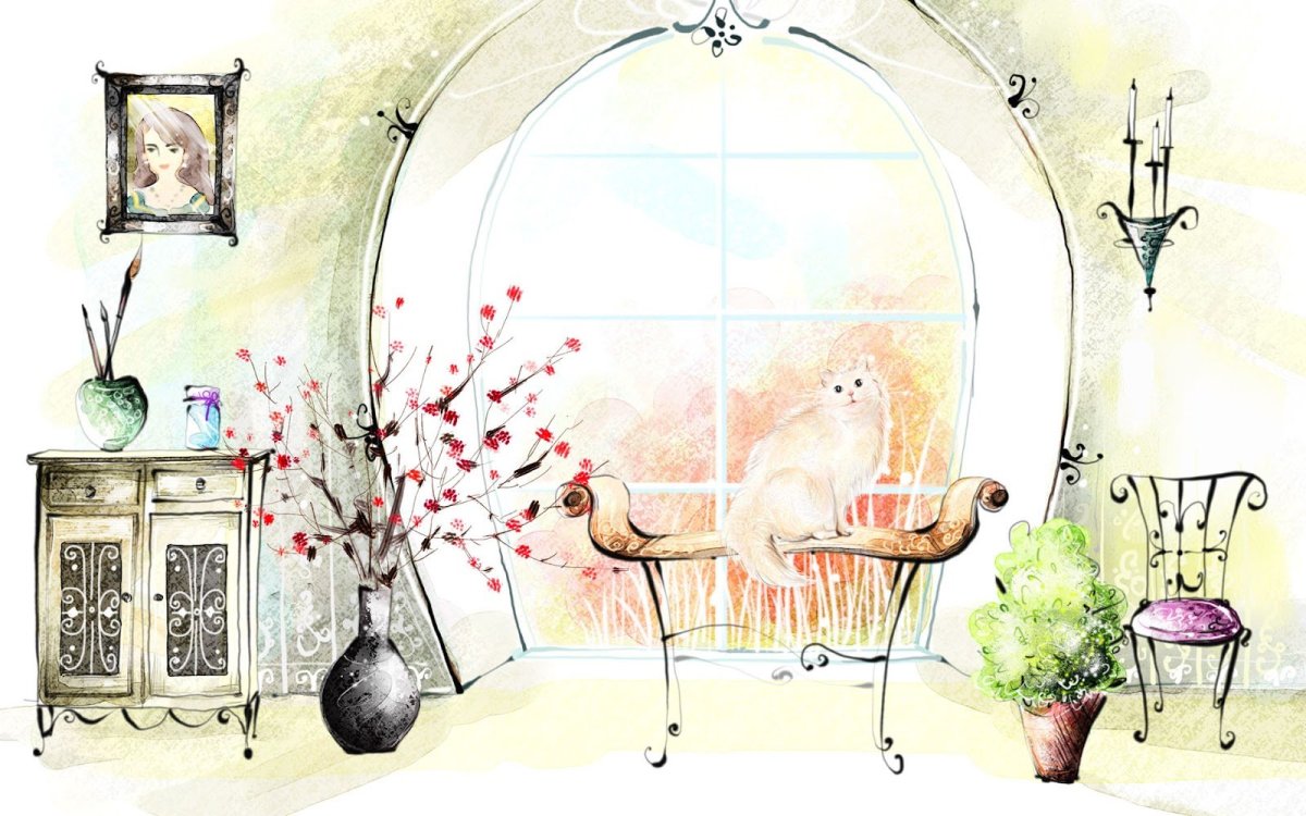 Интерьер рисунок