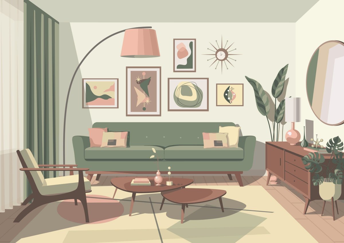 Интерьер Векторная Графика