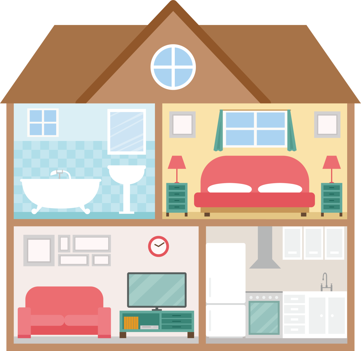 Дом с комнатами для детей