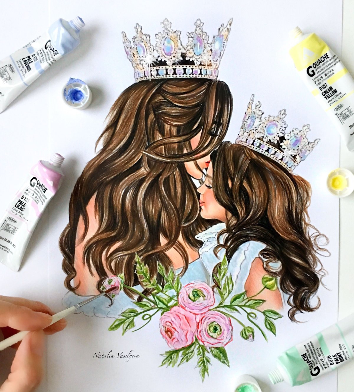 Девушка в короне рисунок