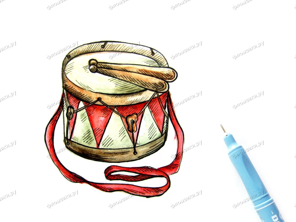 Барабан черно белый