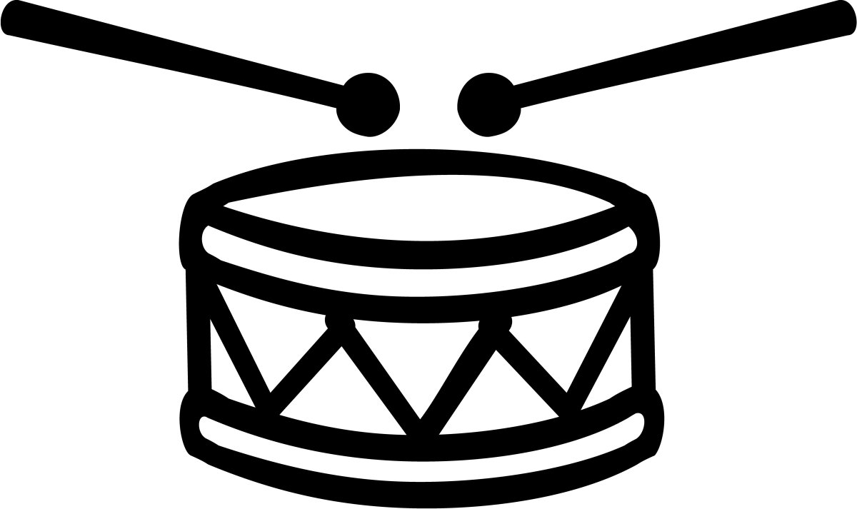 Трафарет барабан с палочками