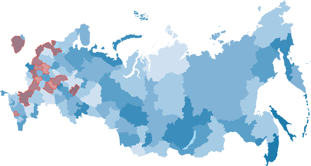 Векторная карта России с регионами