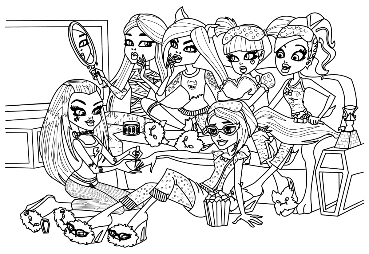 Раскраска мультик МОНСТРХАЙ