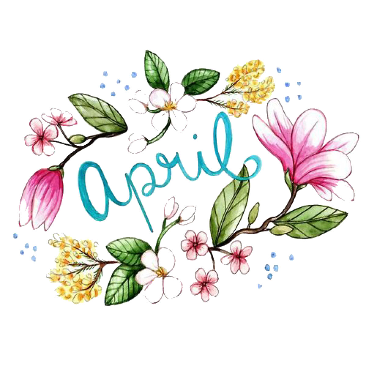 Надпись Весна цветочки