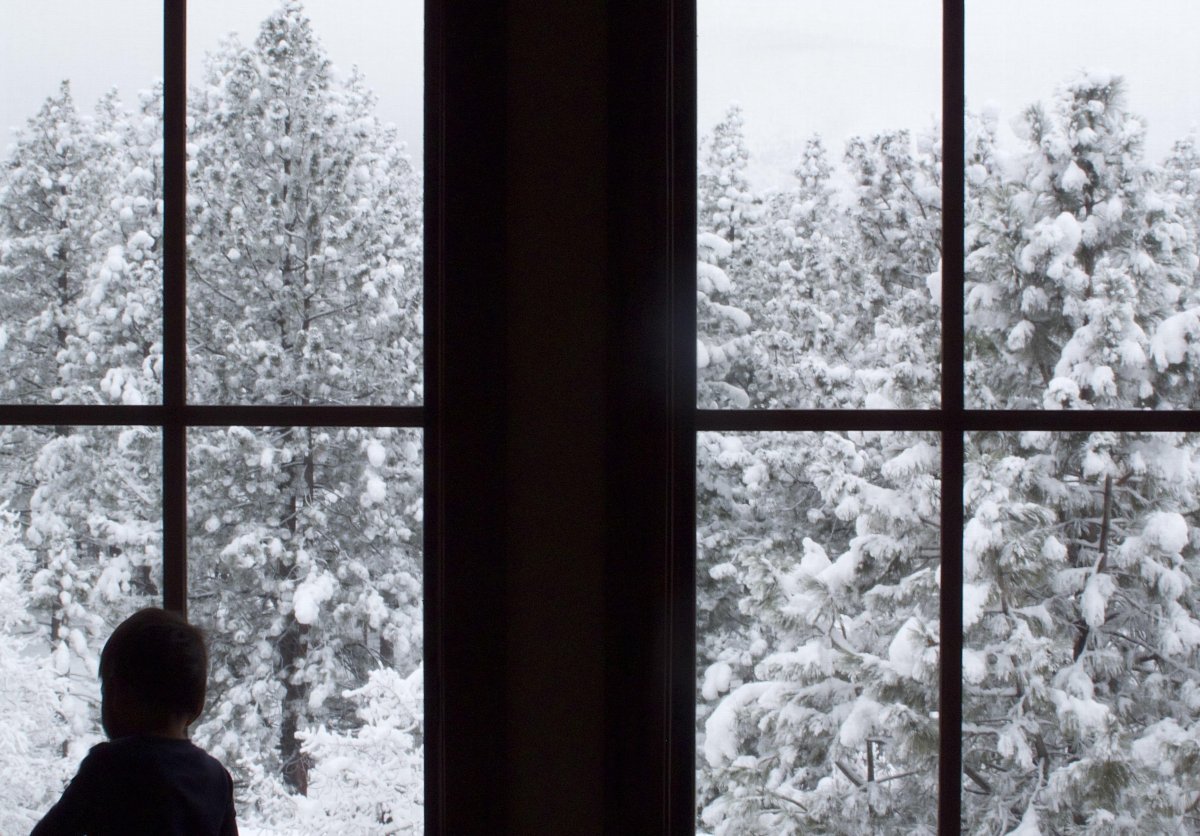 Снег из окна