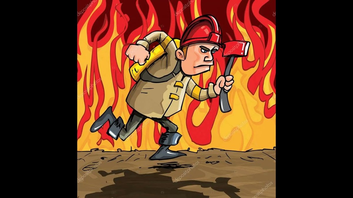 Пожарник рисунок
