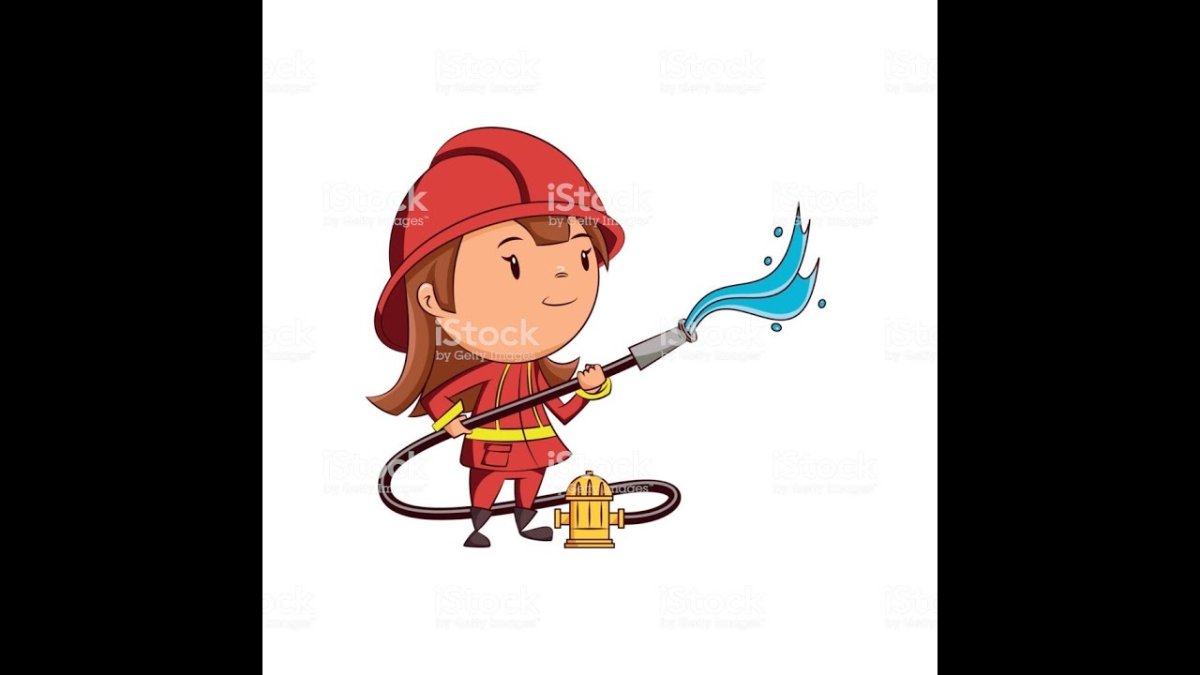 Девочка пожарник рисунок