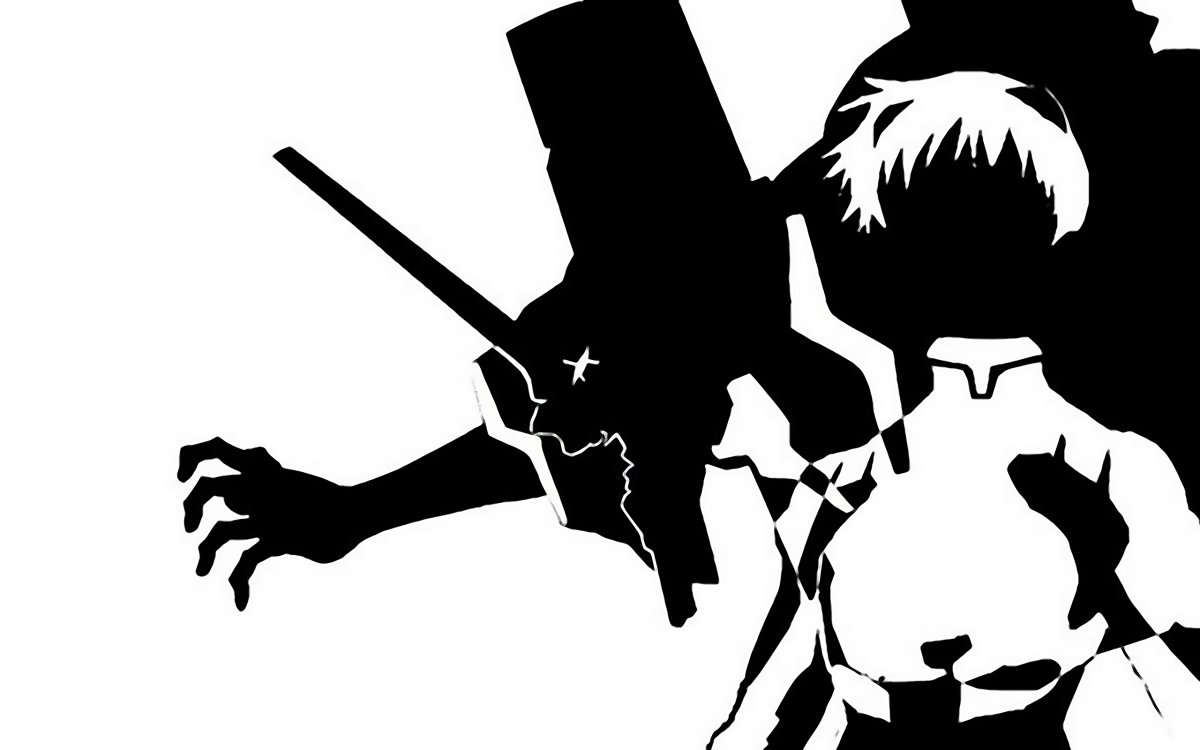 Аниме чб Евангелион