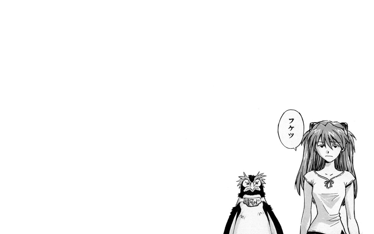 Рей из Евангелиона черно белая