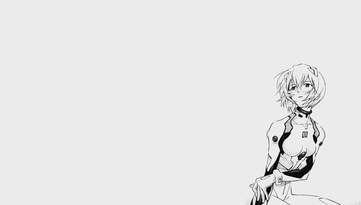 Аниме Евангелион Рей чб