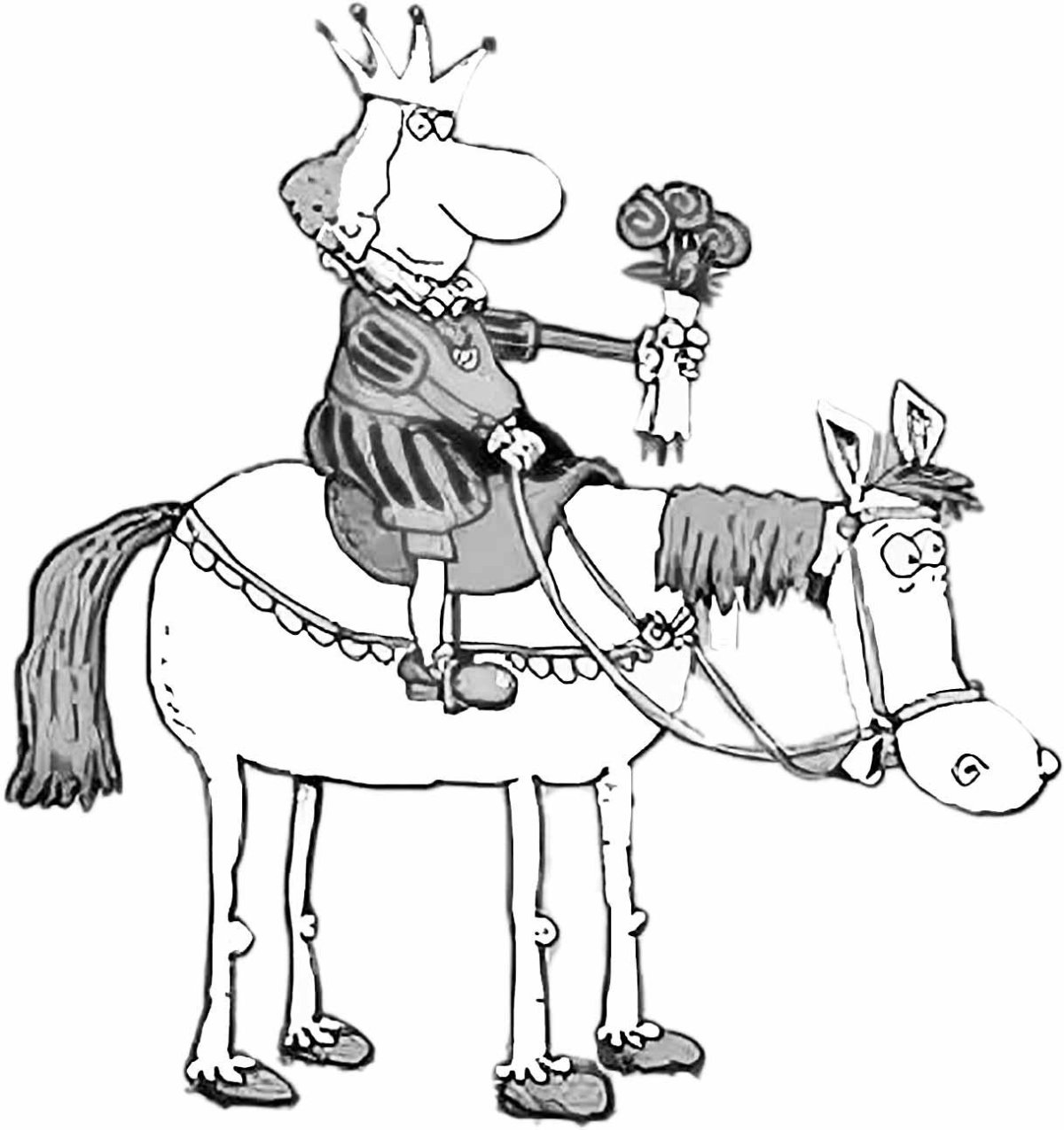 Мужчина на белом коне