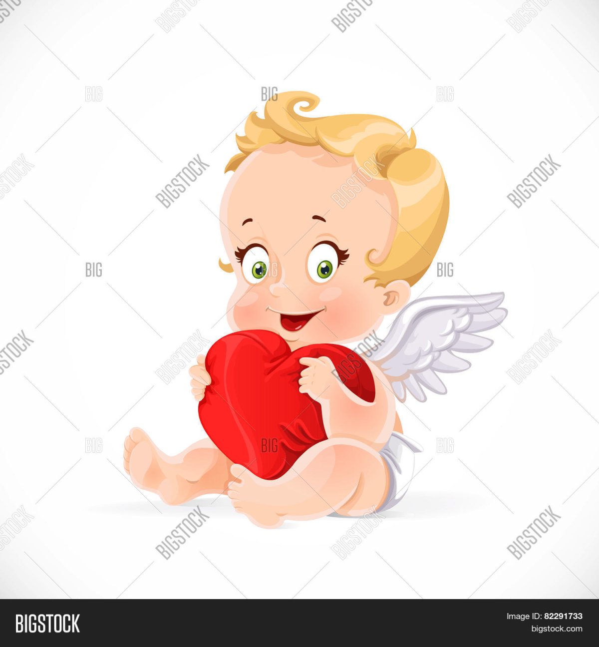 Ангелочек с сердечком в руках