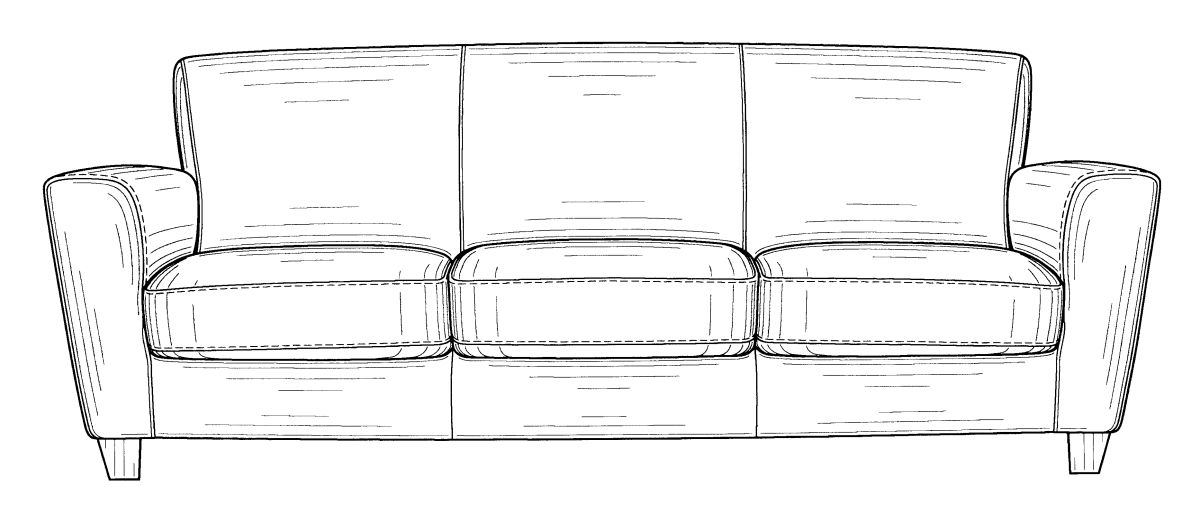 Как нарисовать диван спереди