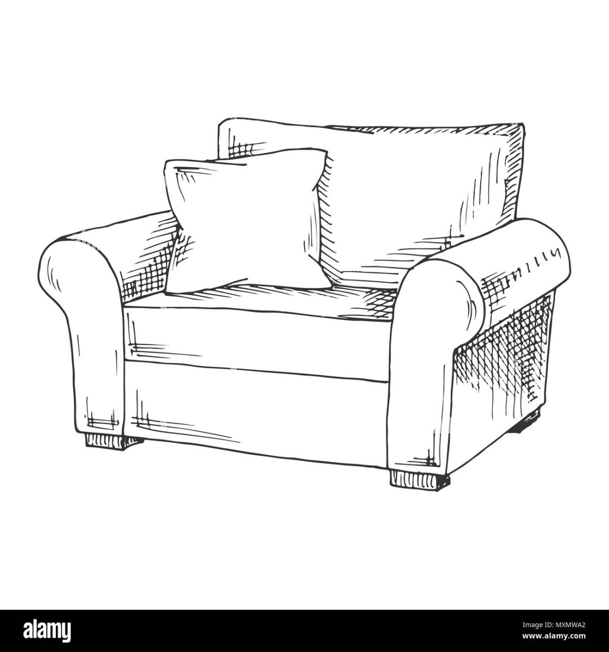 Рисование кресел и диванов