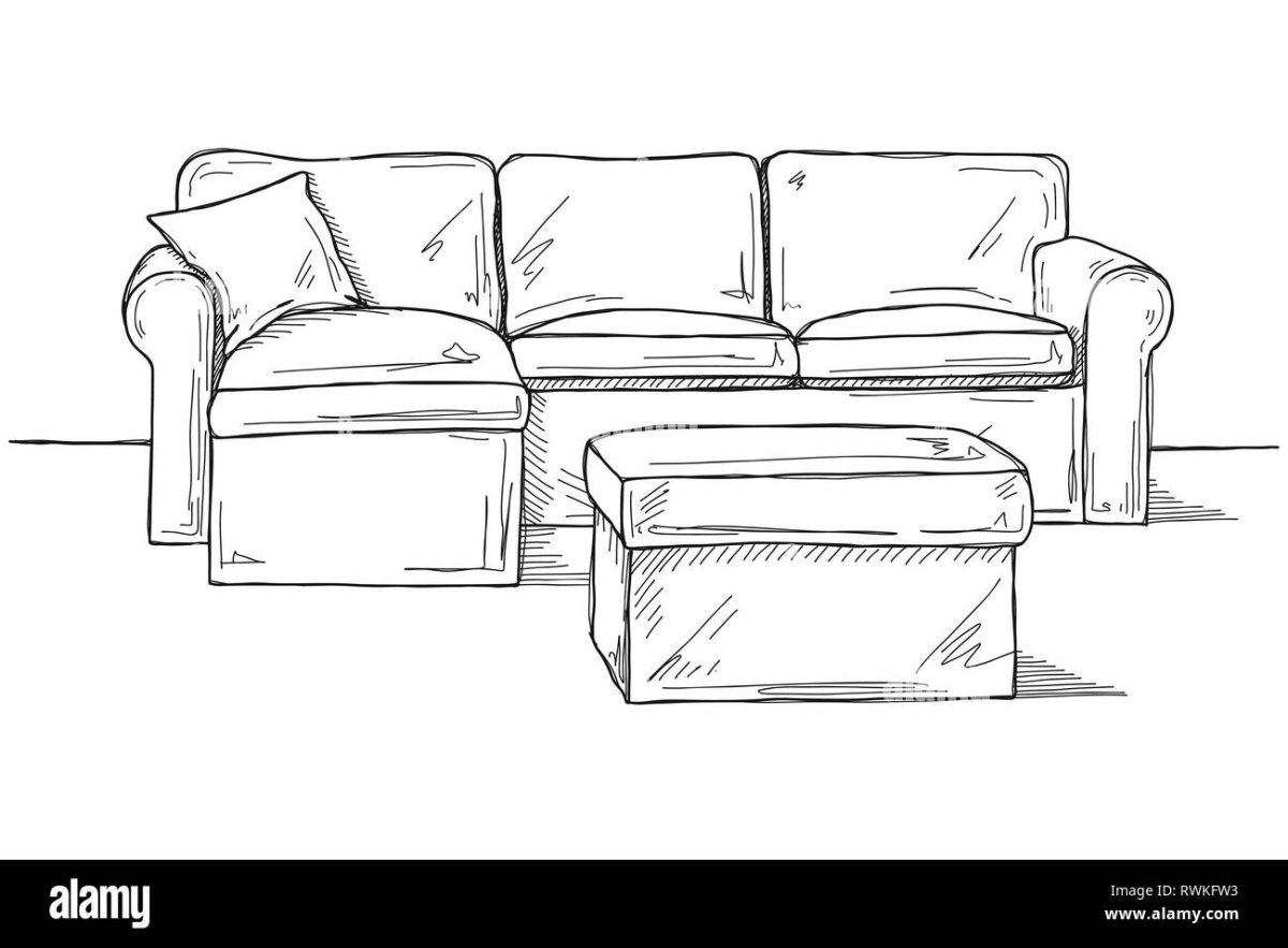 Диван референс рисунок