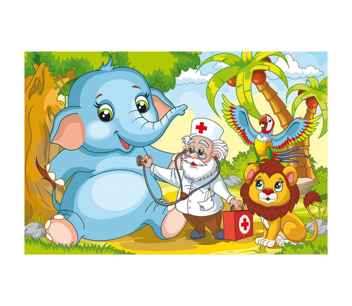 Разукрашка Чуковского Айболит