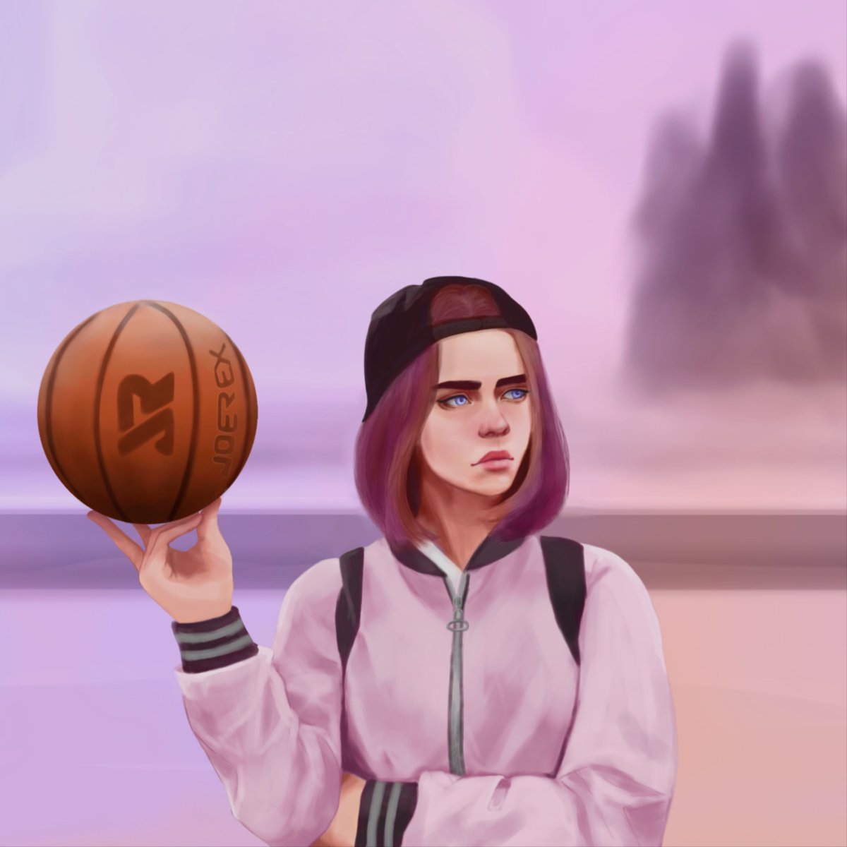 Баскетболист с мячом