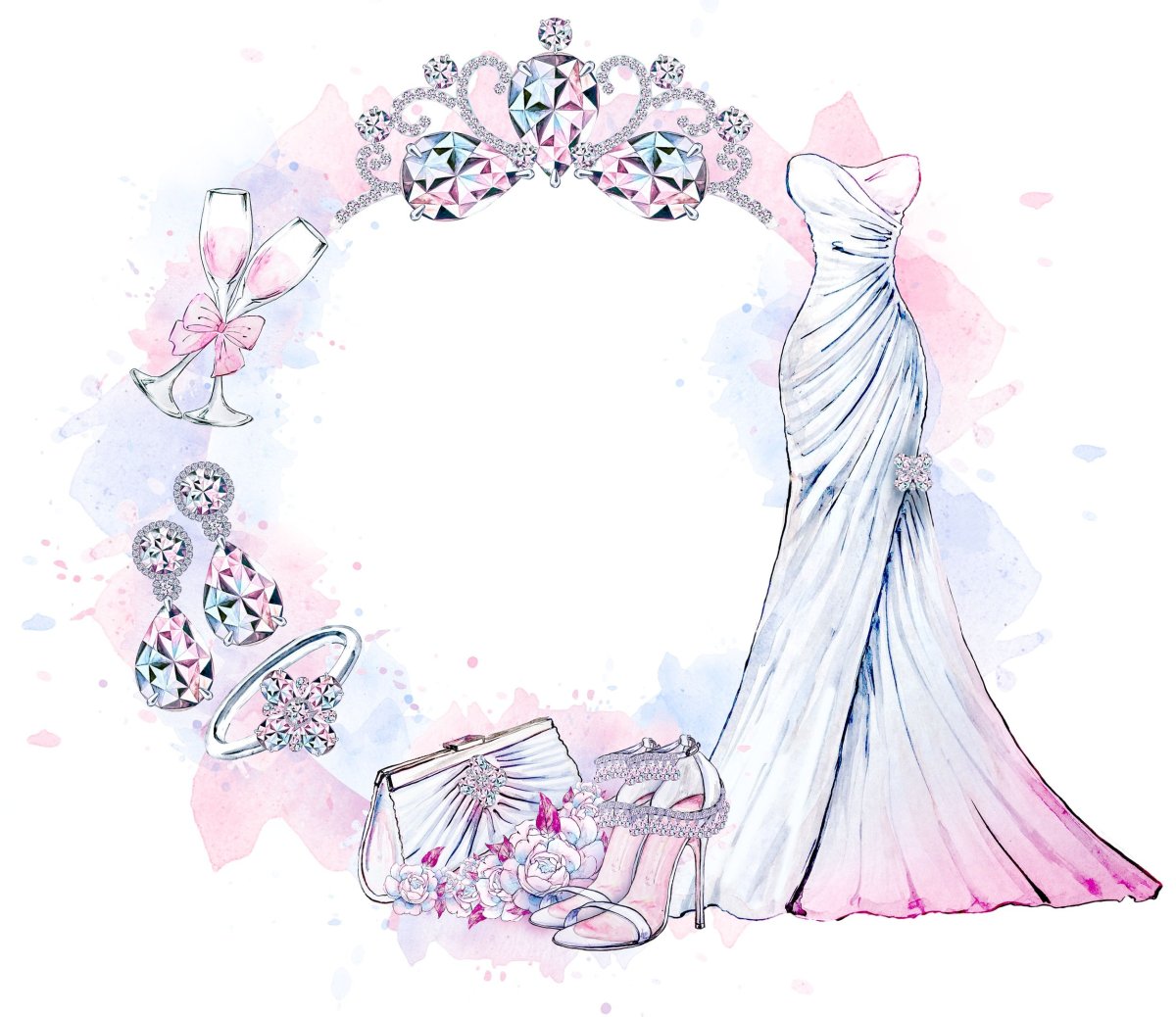 Свадебный клипарт акварель