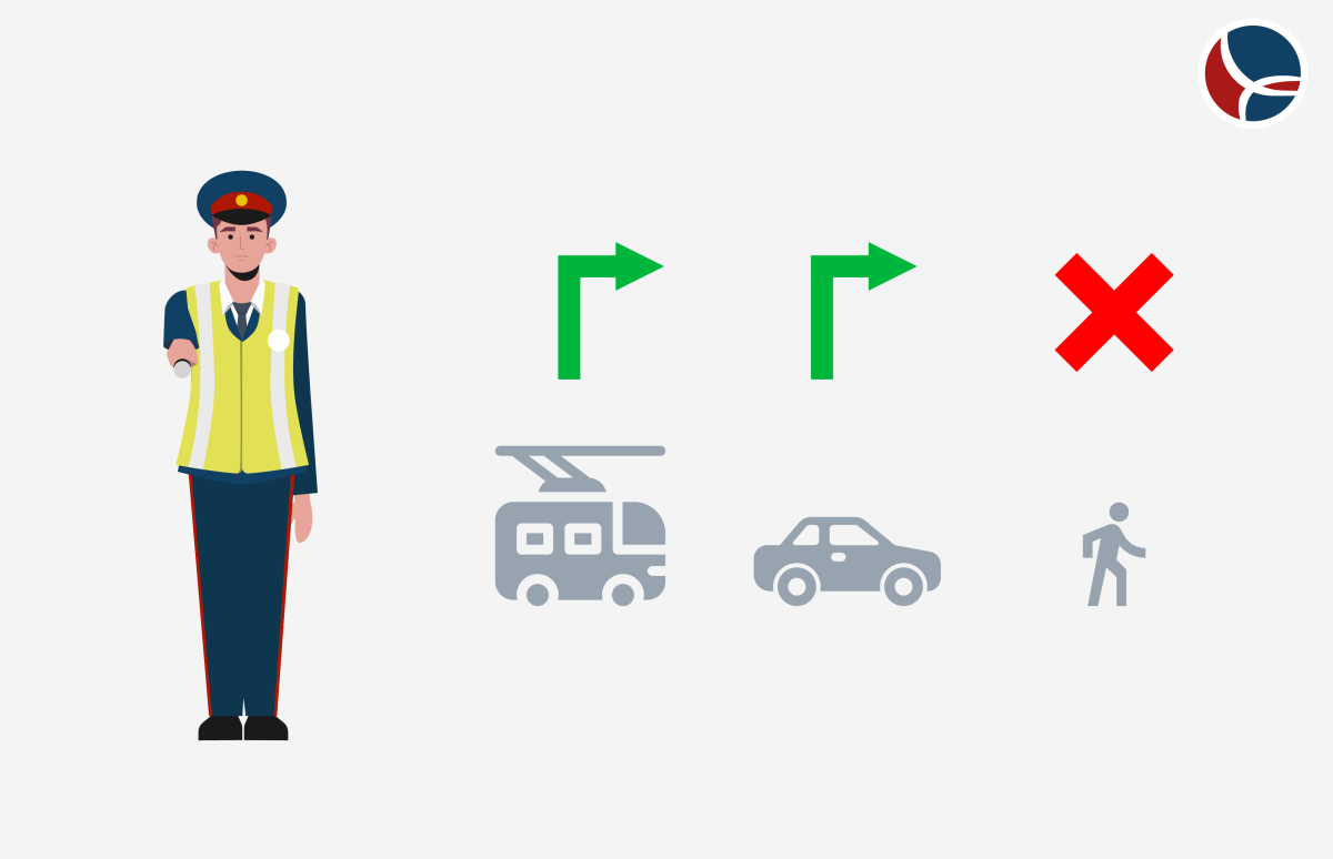 Регулировщик на белом фоне