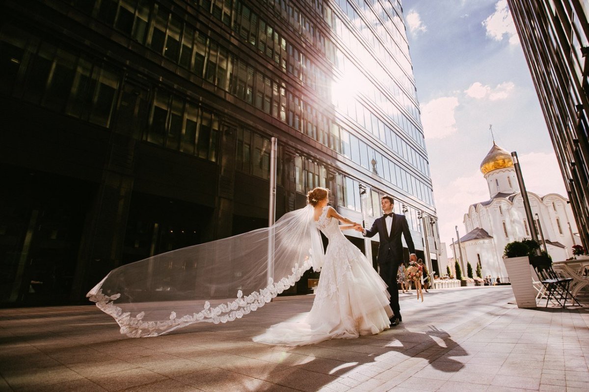 Свадебная фотосессия черно белая