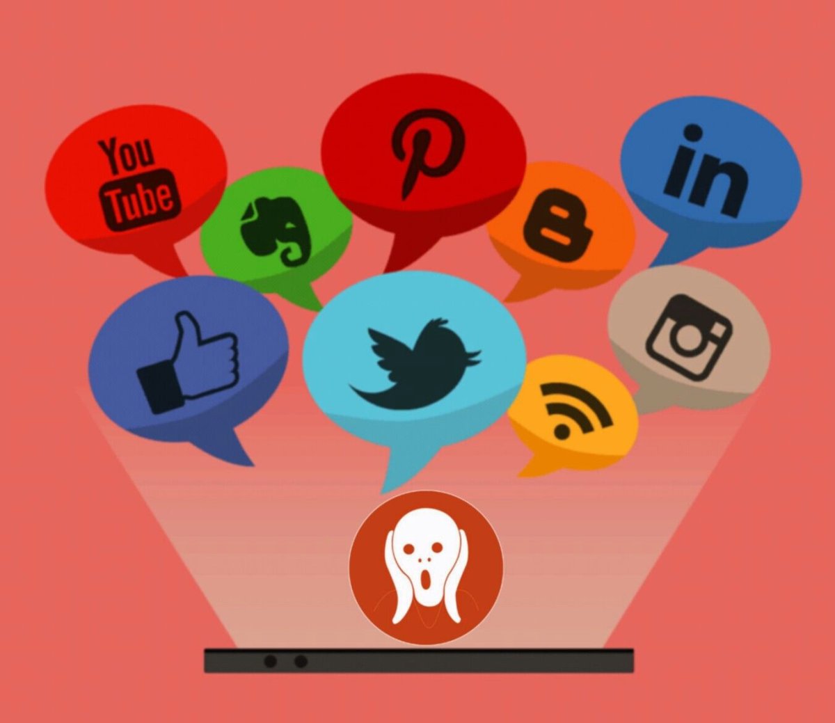 Значки социальных сетей в одном стиле