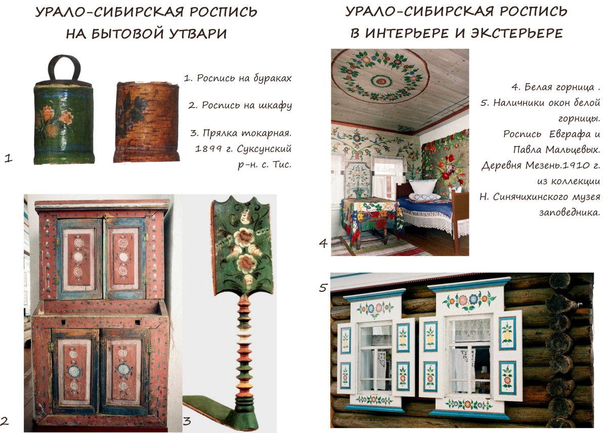 Урало-Сибирская роспись по ткани