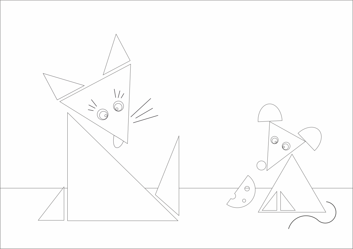 Звери из геометрических фигур