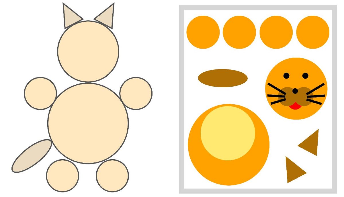 Аппликация из геометрических фигу